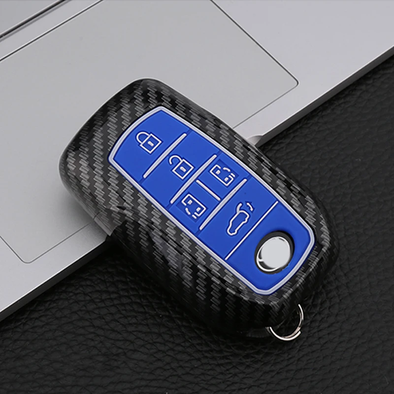 Силиконовый чехол для автомобильного ключа из углеродного волокна Toyota Alphard Vellfire