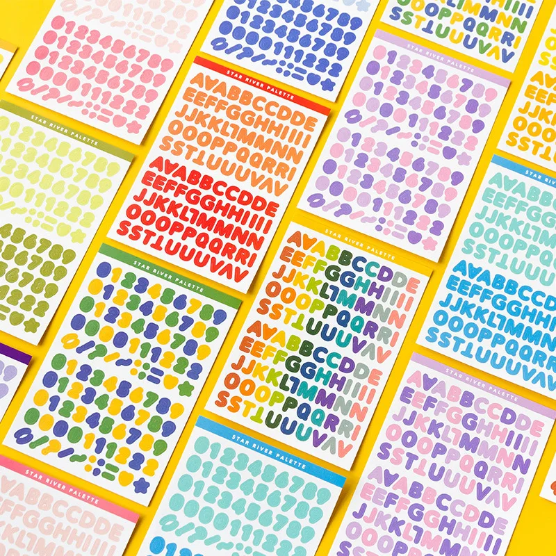 

6 Sheets Alphabet Stickers Self Adhesive Letter Stickers for DIY Craft Decoration Stickers Diary Scrapbooking School Supplies