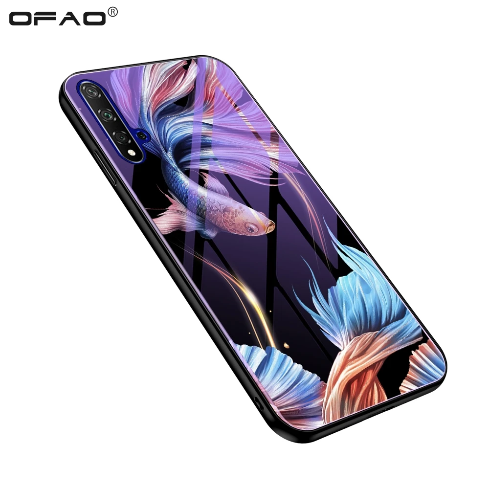 Чехол для Huawei Honor20 20S светящийся стеклянный чехол с фиолетовым светом ночным