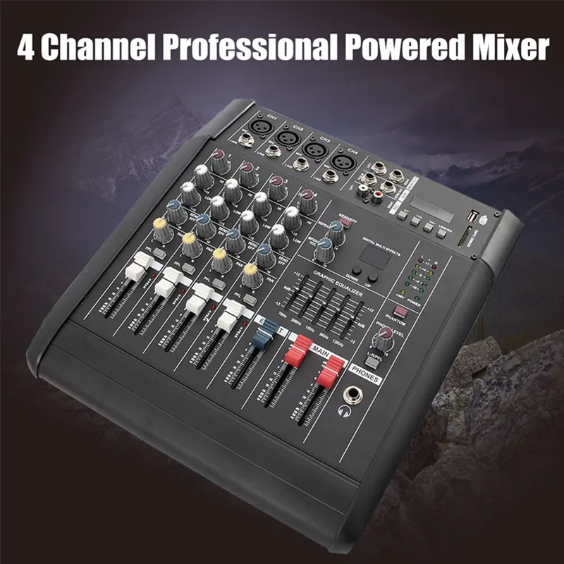 Профессиональный звуковой микшер с USB DJ микшерная консоль MP3 Jack 4 канала караоке