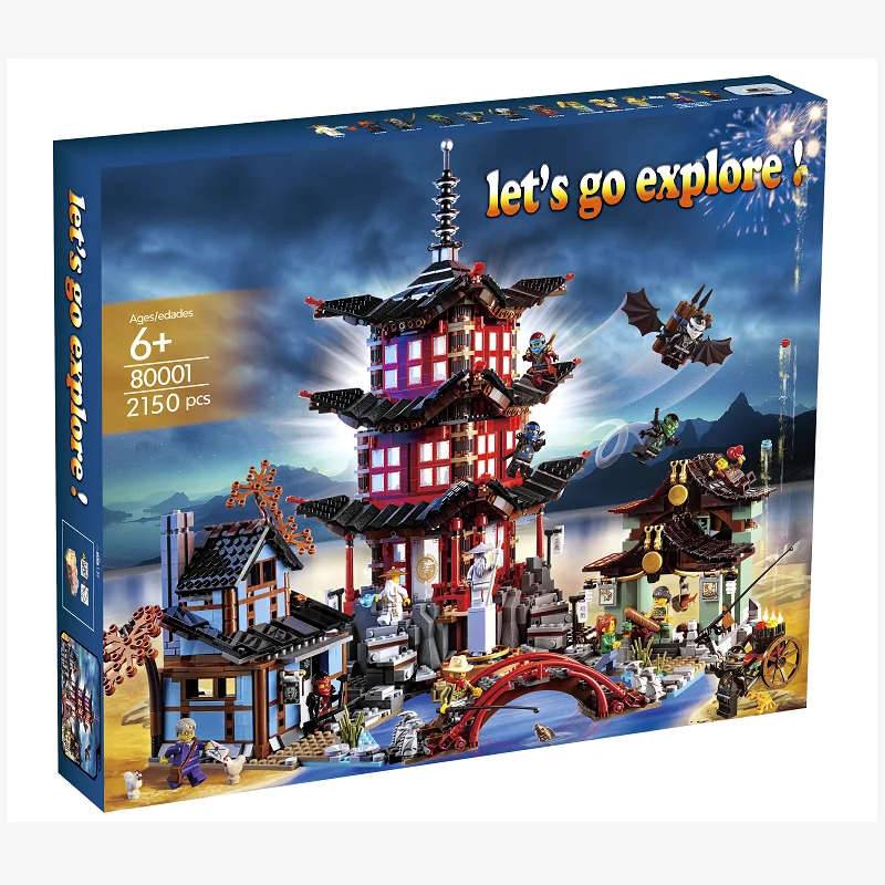 

In Stock 2021 Ninjago-city Sets Airjitzu Temple 2150+pcs DIY Building Block Birthday Gifts Toys for Children