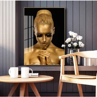 scandinavian cuadros wall picture for living room black gold african art woman oil painting on canvas posters and prints