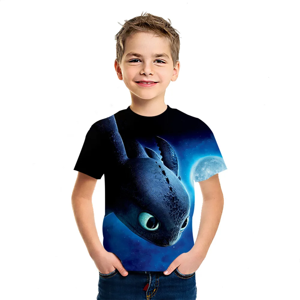 

Dragon Trainer Master T-Shirt Summer Short Sleeve Boys And Girls Fashion Versatile 3D Cotton Comfortable Printed T-Shirt