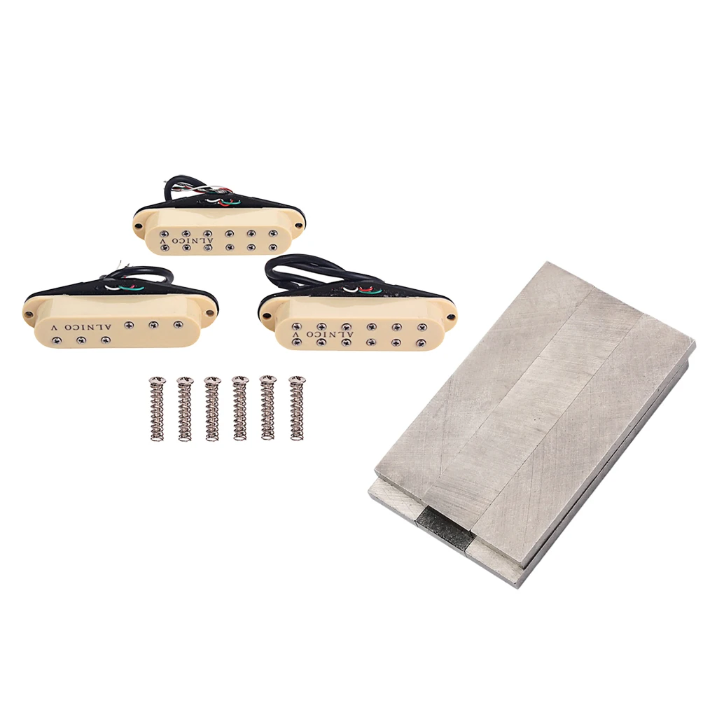 

3 Pcs Single Coil Humbucker Pickup + 12 Pcs Pickup Bar Magnet Guitar Parts