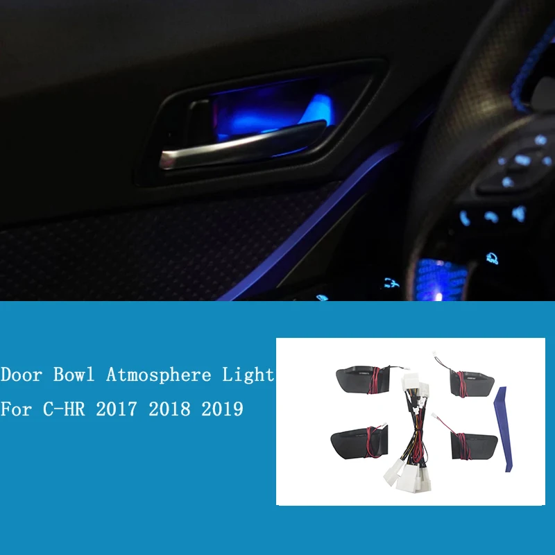 

Автомобильная дверная ручка Чаша атмосферсветильник Свет Интерьер светодиодный синяя дверная ручка Чаша светильник Toyota C-HR 2017 2018 2019