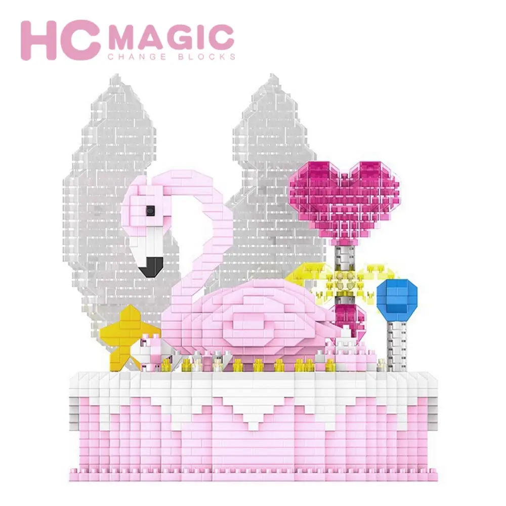 HC MAGIC 1014 Алмазная карусель фламинго лошадь торт в сборе модель строительные блоки