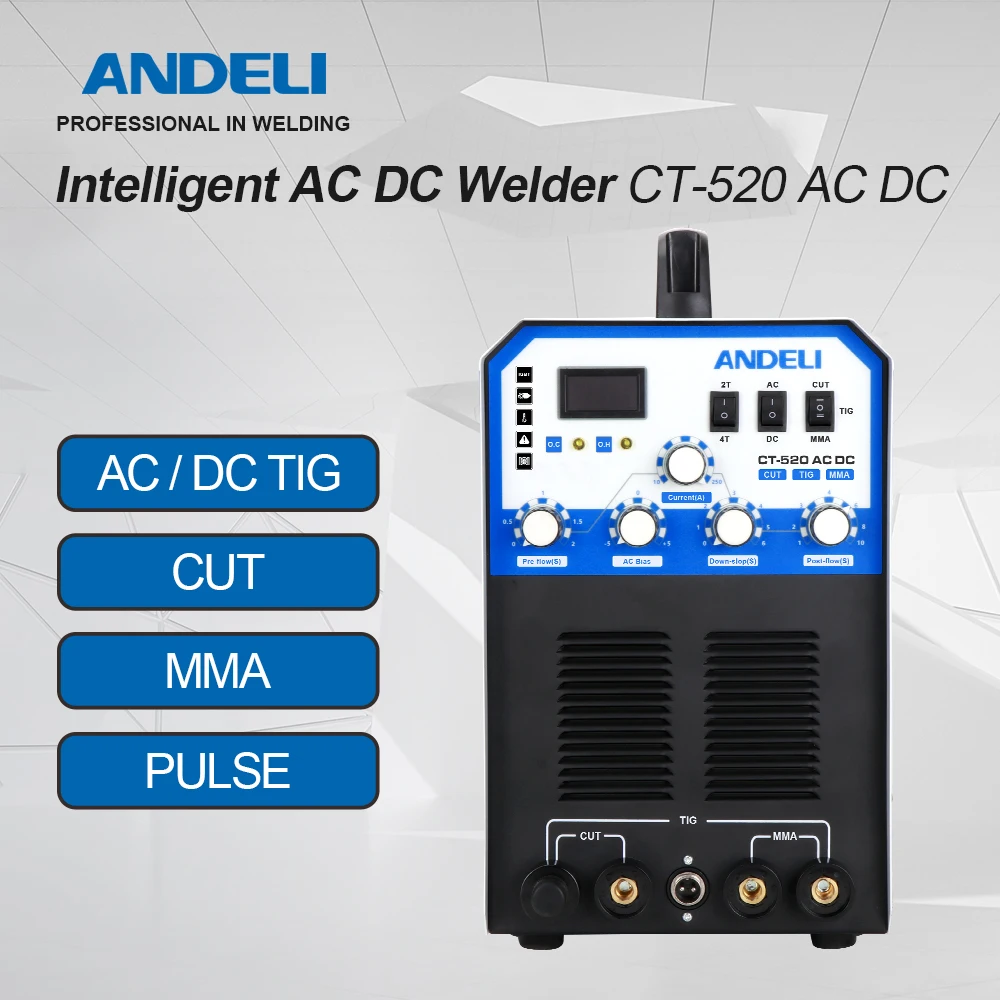 Многофункциональный сварочный аппарат ANDELI с переменным/постоянным током TIG Pulse MMA