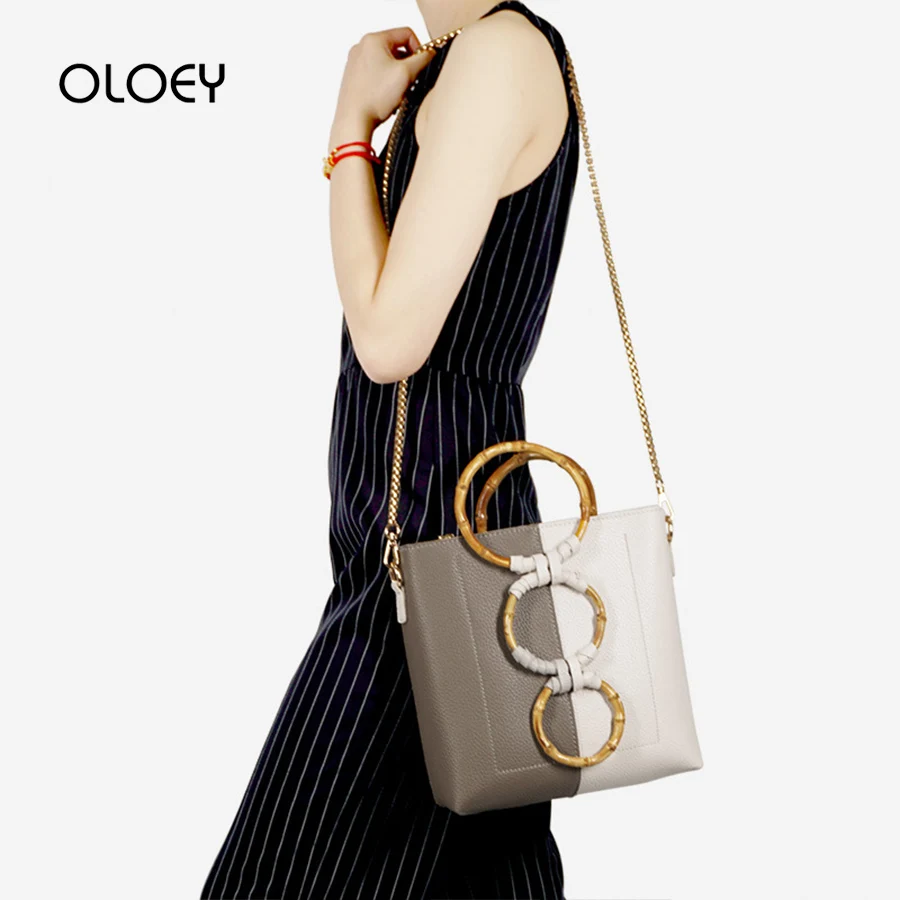 Женская сумка из ПУ кожи с деревянными ручками и кольцом|Сумки ручками| |