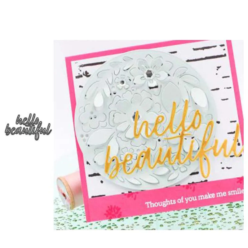 

JC Hello Beautiful Letters Metal Cutting Dies for Scrapbooking Stencil Handmade Tools Paper Card Make Model Craft Mold DIY Decor