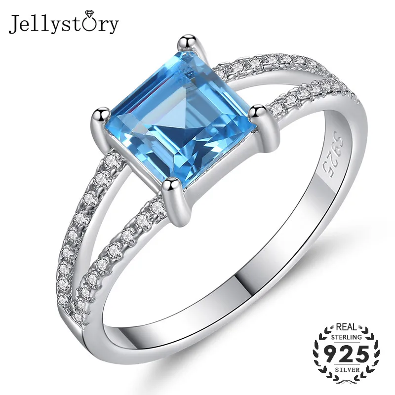 Модные ювелирные изделия Jellystory из серебра 925 пробы кольца с квадратной формой