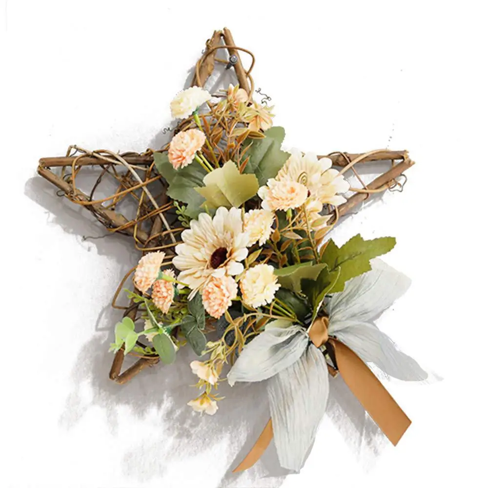 Венок из натурального ротанга Рождественский Свадебный венок висячий