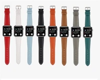 luxury genuine leather slim band wrist strap for apple watch series 6 5 4 3 2 se iwatch 38mm40mm42mm44mm