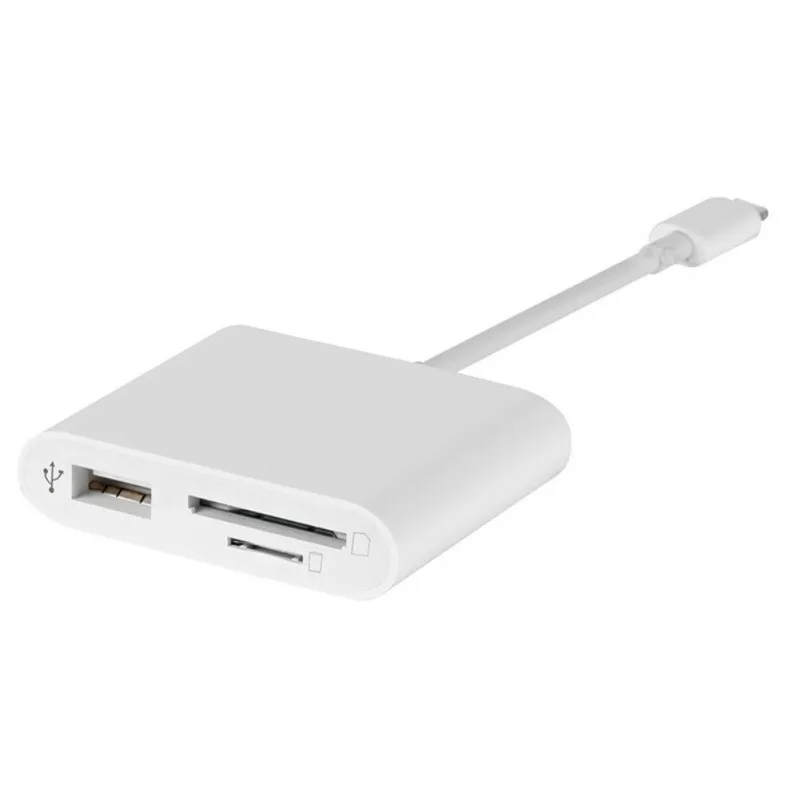 Белый Устройство чтения карт памяти 3-в-1 Многофункциональный USB Камера TF защищенная цифровая карты памяти Кабель-адаптер для Apple - Цвет: Белый