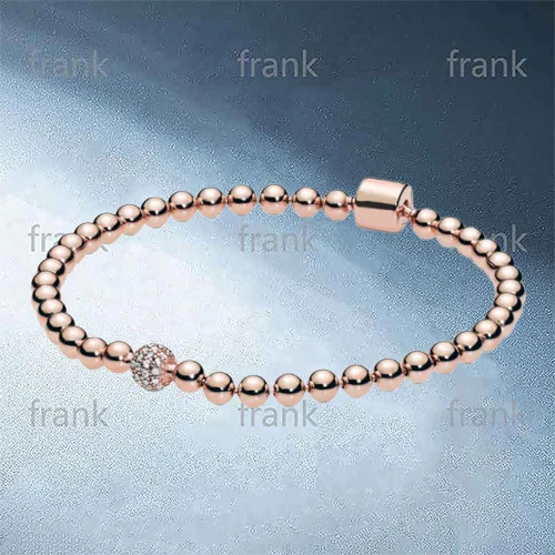 

588342CZ Rose Beads & Pave Bracelet