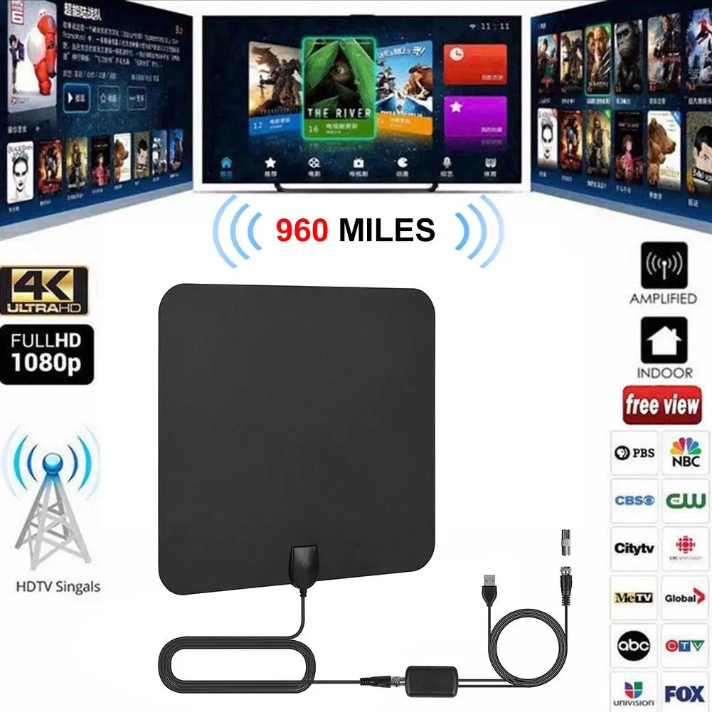 980 км DVB-T2 антенна домашняя антенна D ТВ цифровой спидометр Внутренняя антенна ТВ Т2 для домашнего декора