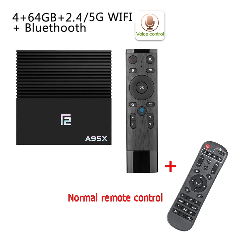 4 64GB voice remote ТВ-бокс Android 9,0 Amlogic S905x2 A95XF2 Smart tv box 4 GB/2 GB 64GB 4K HD H.265 BT4.2 wifi 2,4/5G Google Play Netflix телеприставка - Цвет: 4 64GB voice remote
