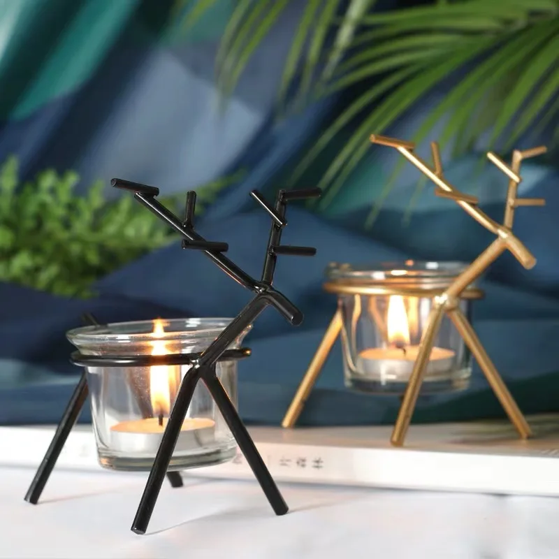 Декор для стола в виде оленя металлический подсвечник вечерние Железные