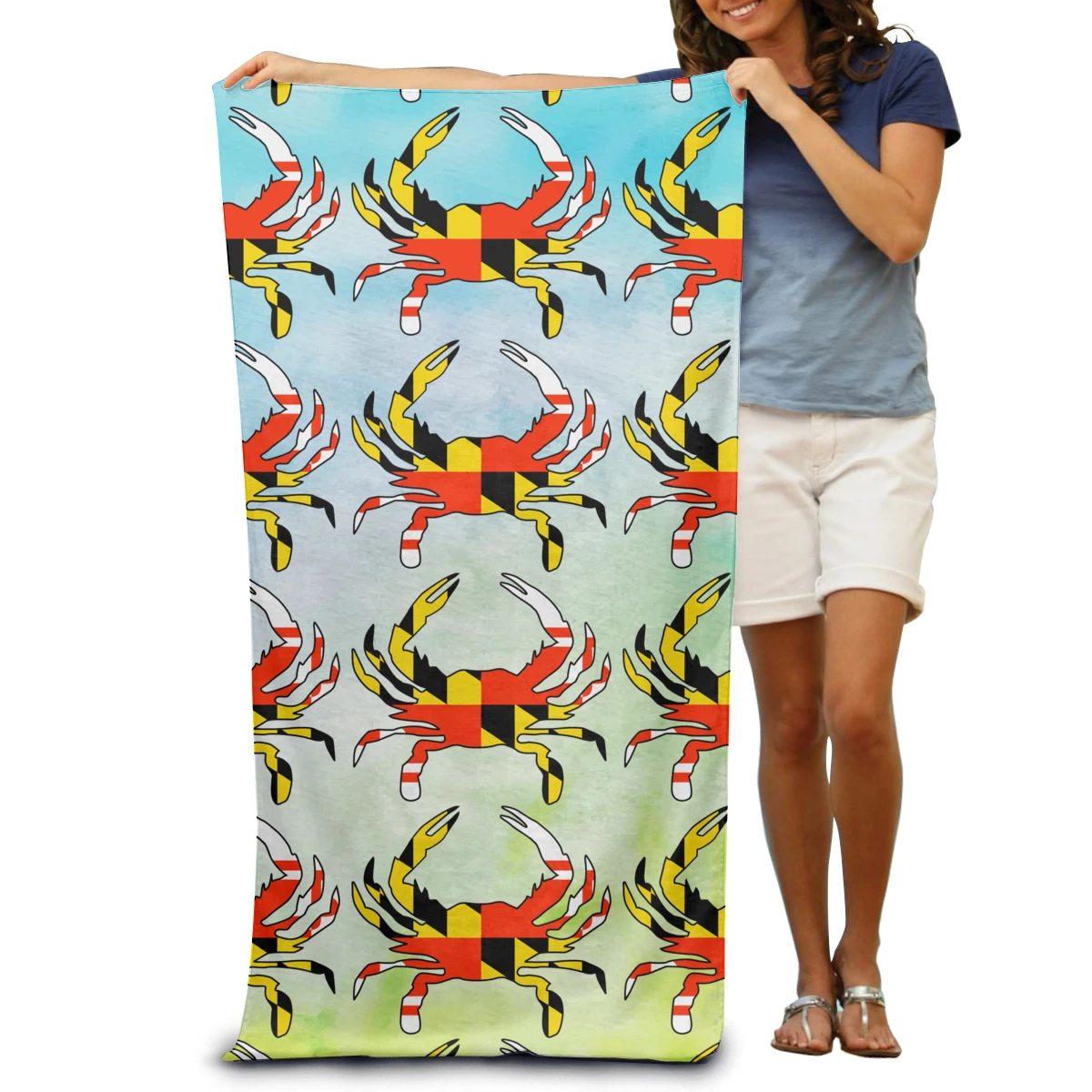 

Maryland Crab Microfiber Quick Dry Travel Bath Beach Camping Gym Yoga Swimming Fabric Adult Towels Fitness