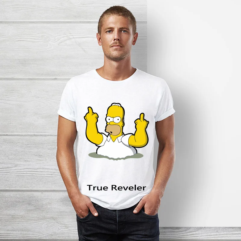 Homer simpson Футболка мужская короткий рукав хип хоп мультфильм Топы футболка Летняя забавная Милая Симпсон Женская футболка - Цвет: S04