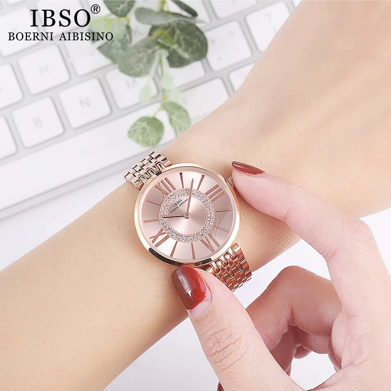 Женские кварцевые часы IBSO ультратонкие наручные с сетчатым ремешком из