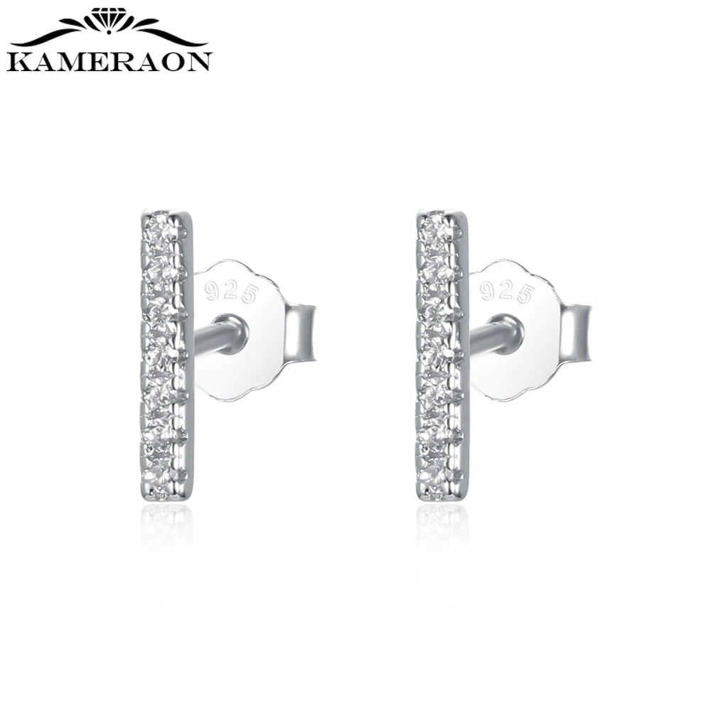 

Simple Stud Earrings 925 Sterling Silver Small Zircon Ear Rings for Women Brinco Pierced Oorbellen Voor Vrouwen Couple Gifts