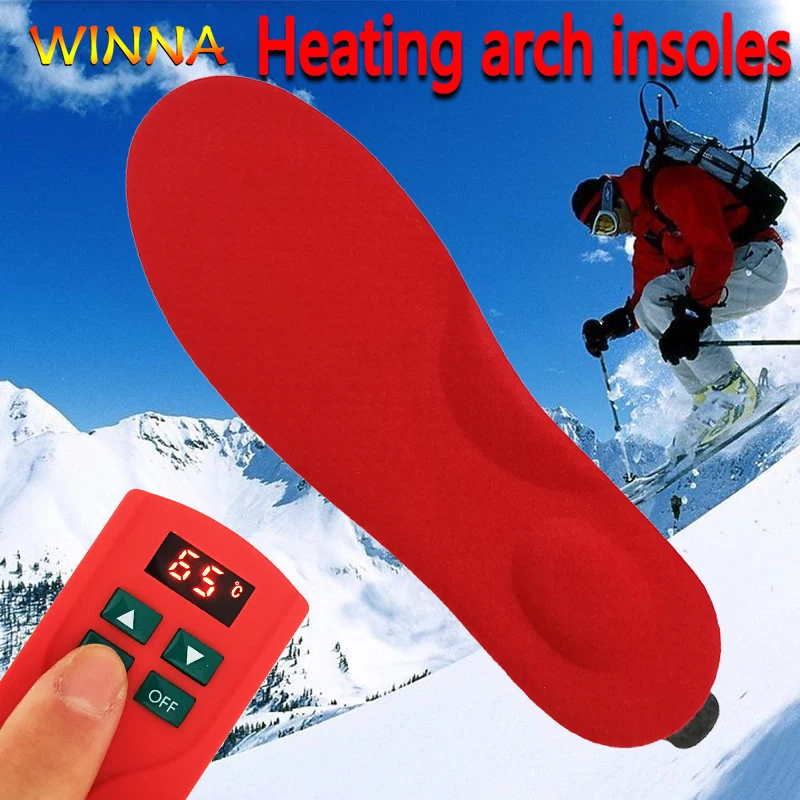 

Стельки с подогревом свода стопы, теплые, с цифровым светодиодным дисплеем, с дистанционным управлением, европейские размеры 35-46, для зимы