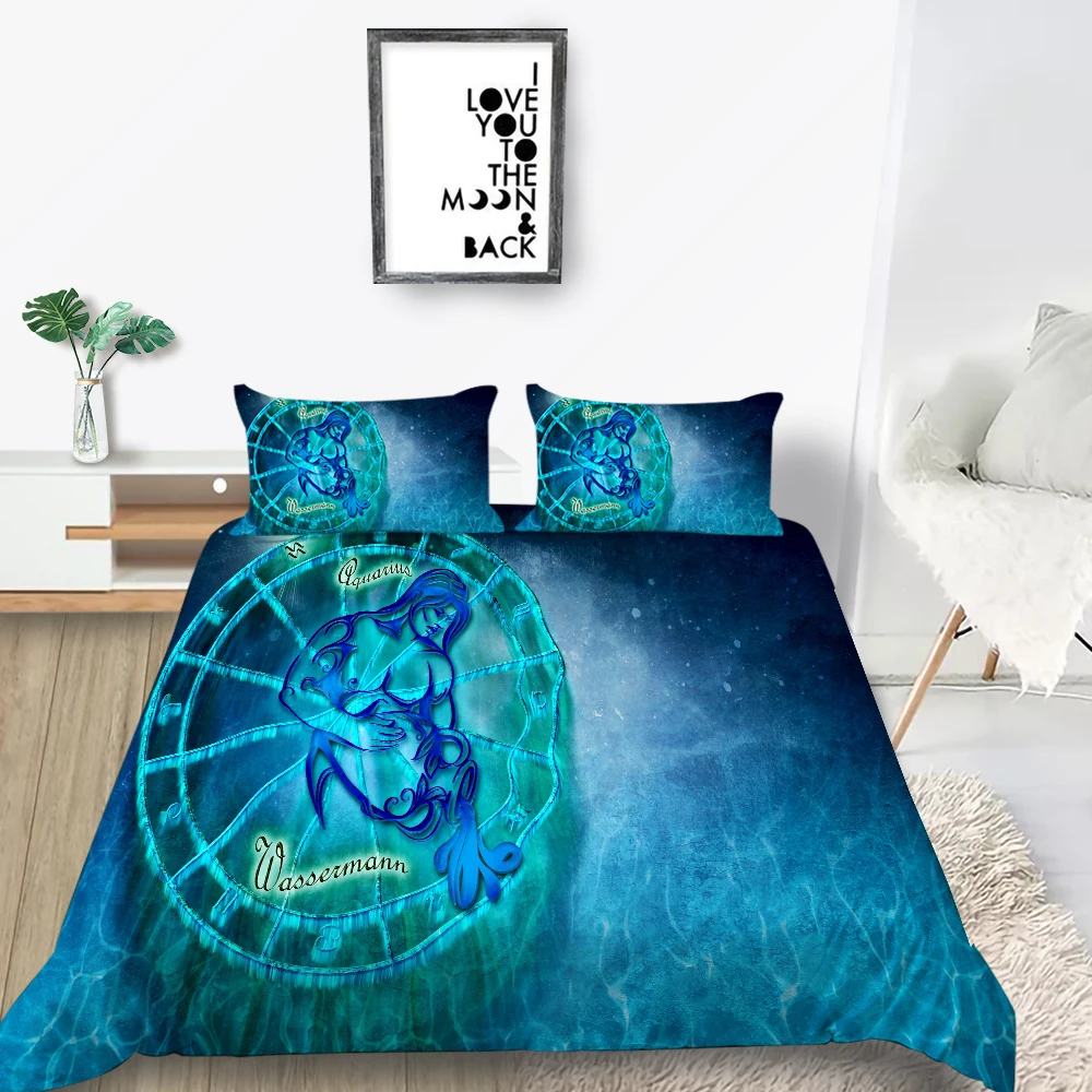 Комплект постельного белья Capricorn с созвездиями винтажный 3D пододеяльник мягкий