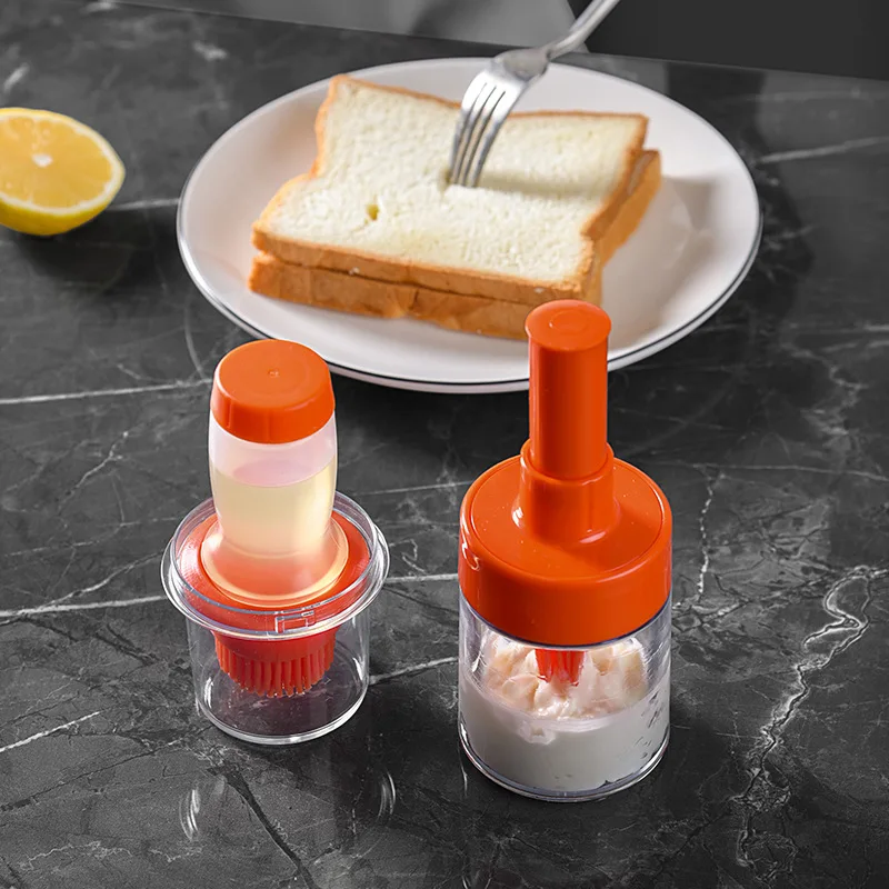 Portable Silicone Oil Bottle with Brush Grill Brushes Liquid Pastry Kitchen Baking BBQ Tool Temperature Resistant | Дом и сад