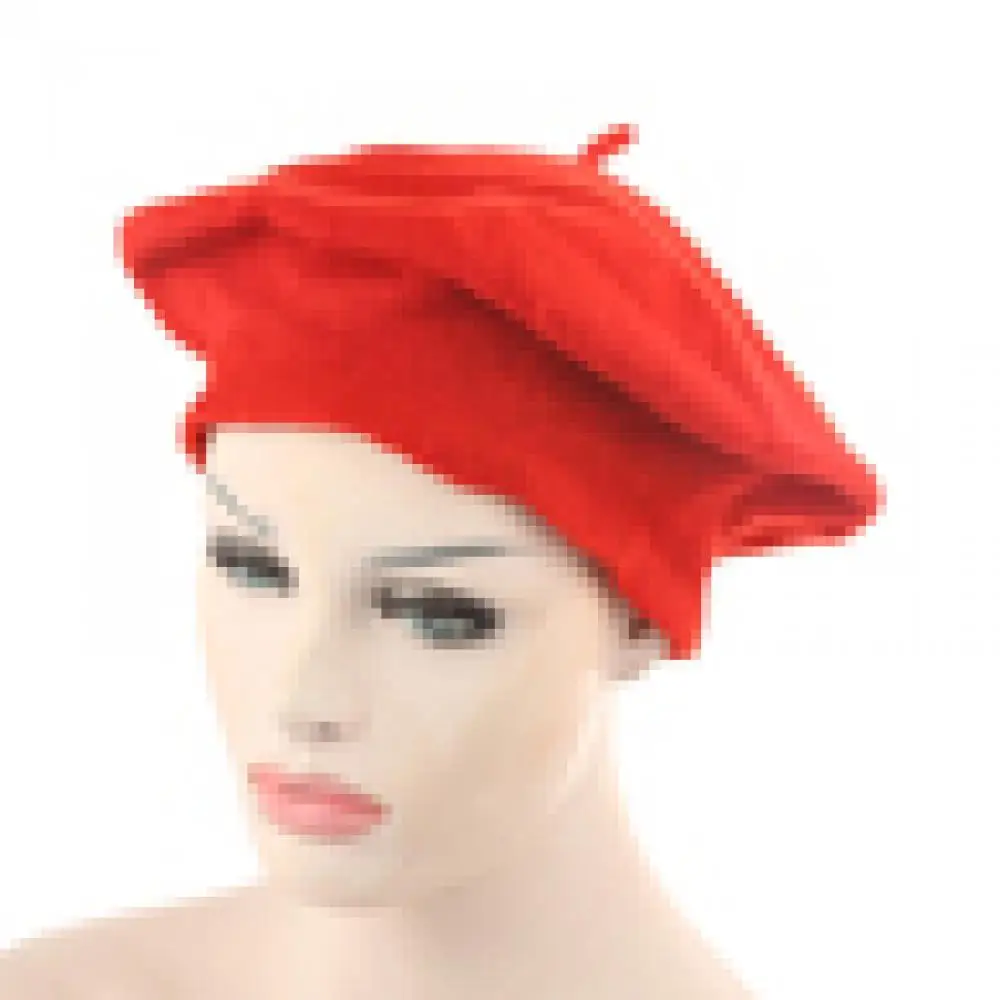 

50% Hot Sales Women Girl Solid Color Warm Winter Beret French Artist Beanie Hat Ski Cap