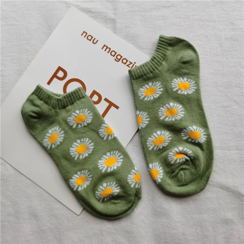 

5 Pairs/Lot Summer 2020 New Fashion Women's Cotton Socks Funny Fruits Cute Happy Short Fruits Boat Socks