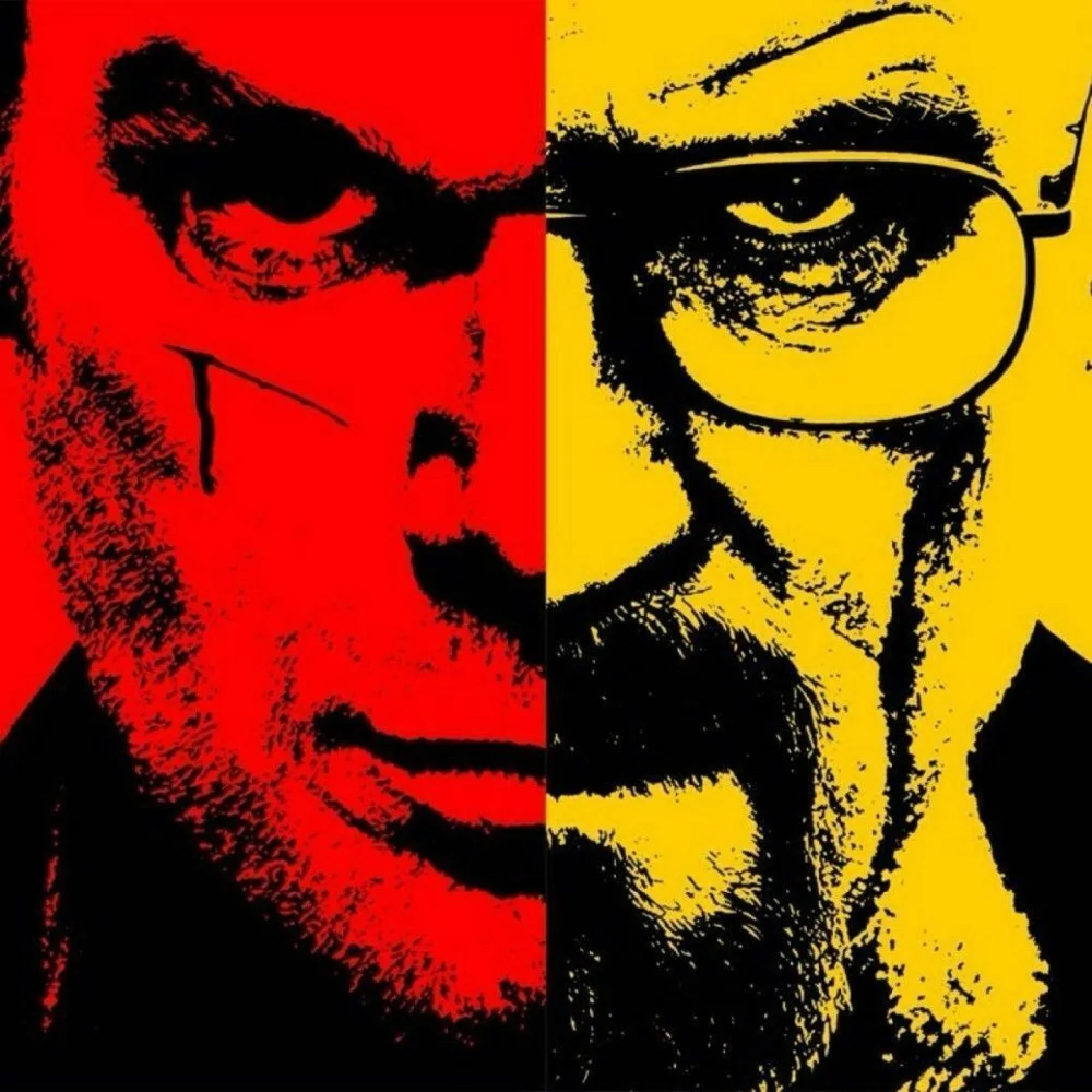 Картина из фильма во все тяжкие Уолтера белого и Декстера Шелковый плакат с