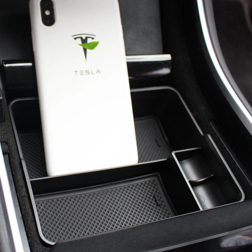 

Model3 Car Central Armrest Storage Box For Tesla Model 3 Accessories Auto Container Glove Case Model 3 Tesla Model Y Three 2020