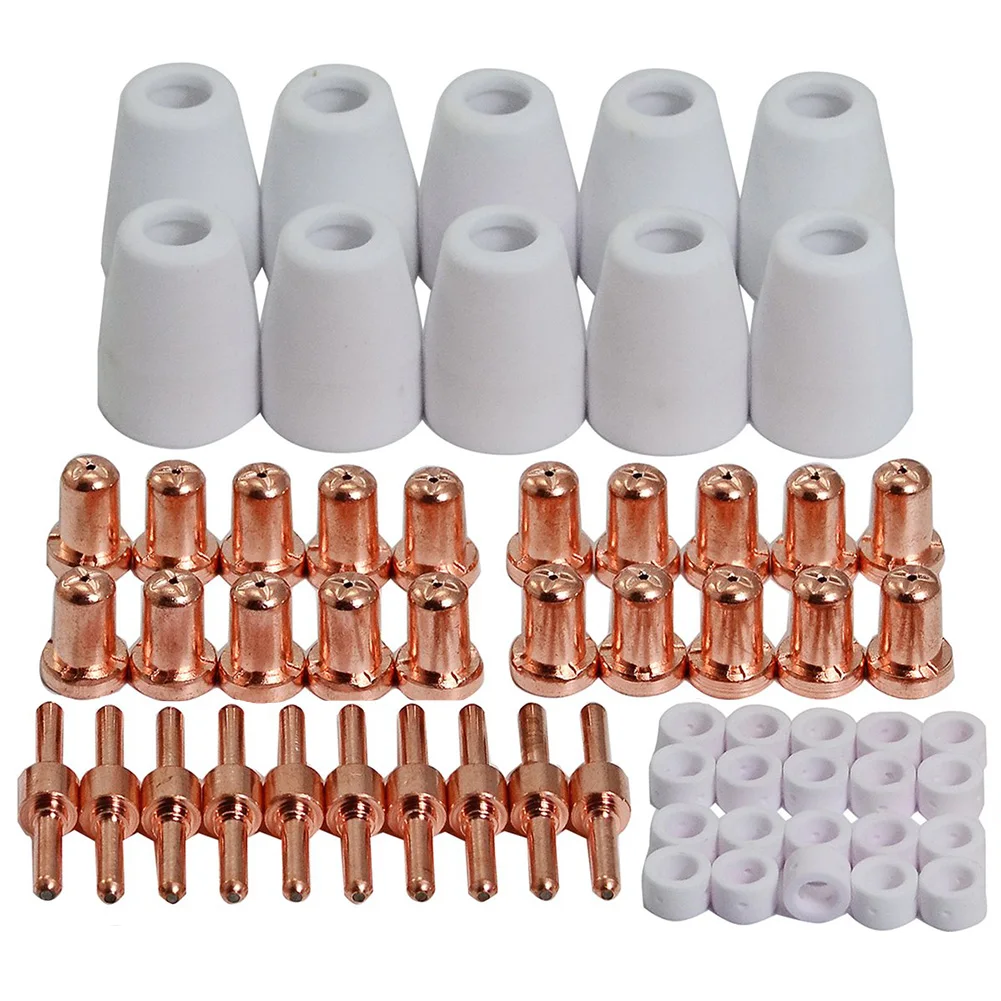 

LG40 PT31 40A Welding Torch Nozzle Part Kit Protective Electrode Tips Nozzle Extended Kit Long Electrode Nozzle Plasma Kit 60PCS