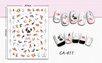 3d nail sticker red carp flower bird design stickers for nails manicure sticker decals decoration nail art sticker accessories