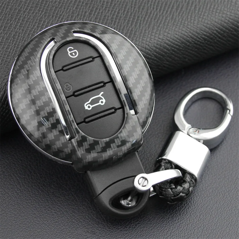 

Car Key Case Fob Bag Holder Keychain ABS Hard Shell Cover Parts Fit For Mini Hatch 3 5 For Mini Convertible Countryman Clubman