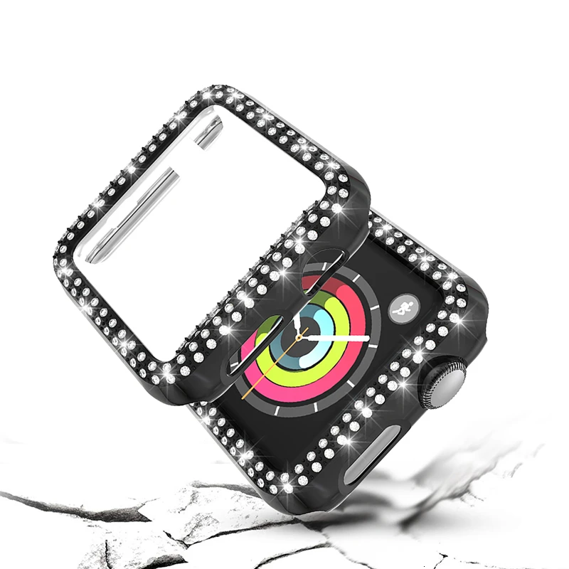Алмазный чехол для apple watch Series 5 44 мм 40 мм iWatch 4 защитная крышка экрана PC Watch Case для apple watch 3 Case 38 мм 42 мм