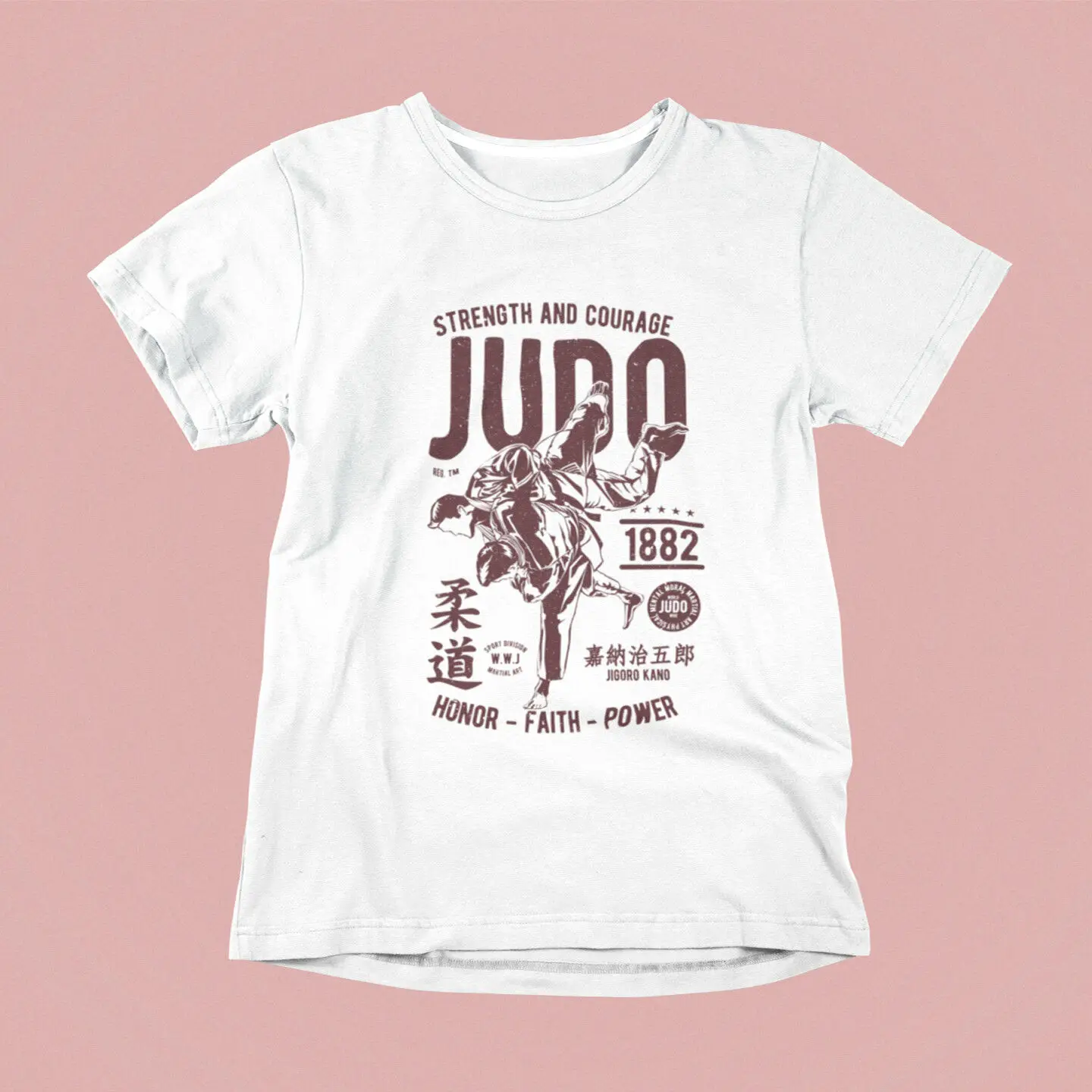 

Judo Strength and Courage Men's T-Shirt Cotton Round Neck Short Sleeve T-Shirt Size S-3XL