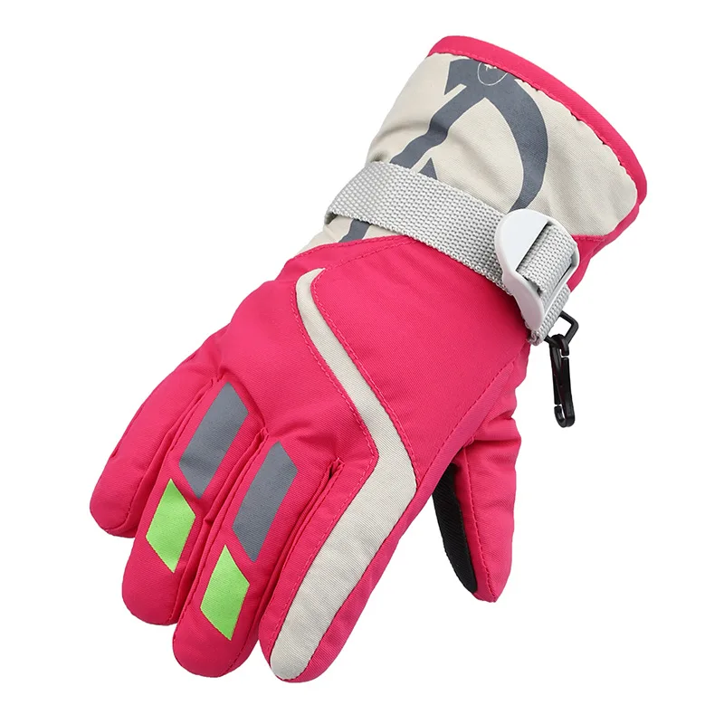 

4~7 Years Boys Girls Plus Velvet Snowboard Gloves Kids Baby Warm Snow Gloves Touch Screen Fleece Winter Waterproof Skiing Gloves
