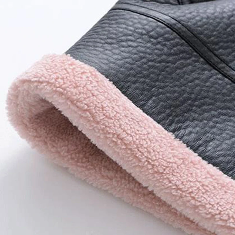 

Vintage Woman Automotive Fur Coats Overcoats Winter Warm Overcoat Women Fur Leather Jacket European Design Streetwear Lady A168