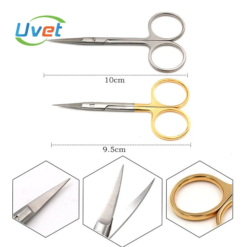 3 шт. офтальмические ножницы Нержавеющая сталь глаз для хирургии наконечник