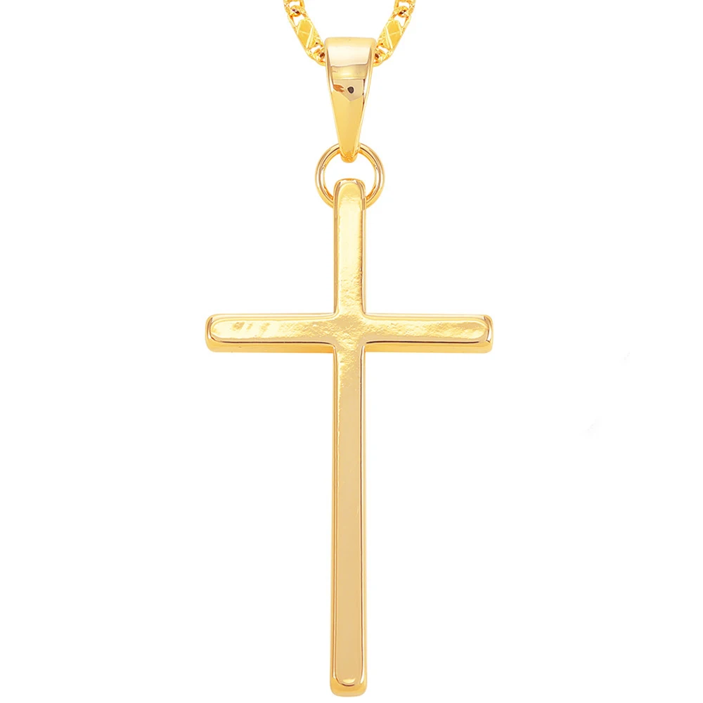 Новинка золотой крест Очаровательное ожерелье s 60 см длинная цепочка религиозная
