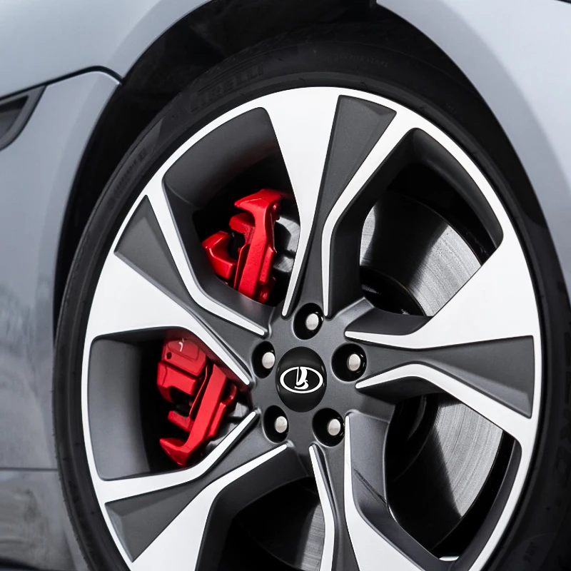 

4pcs 60mm car wheel cover hub center + 3D logo sticker decoration dust cover for Lada-Granta XRAY Vesta XCODE 4x4 Vision Concept