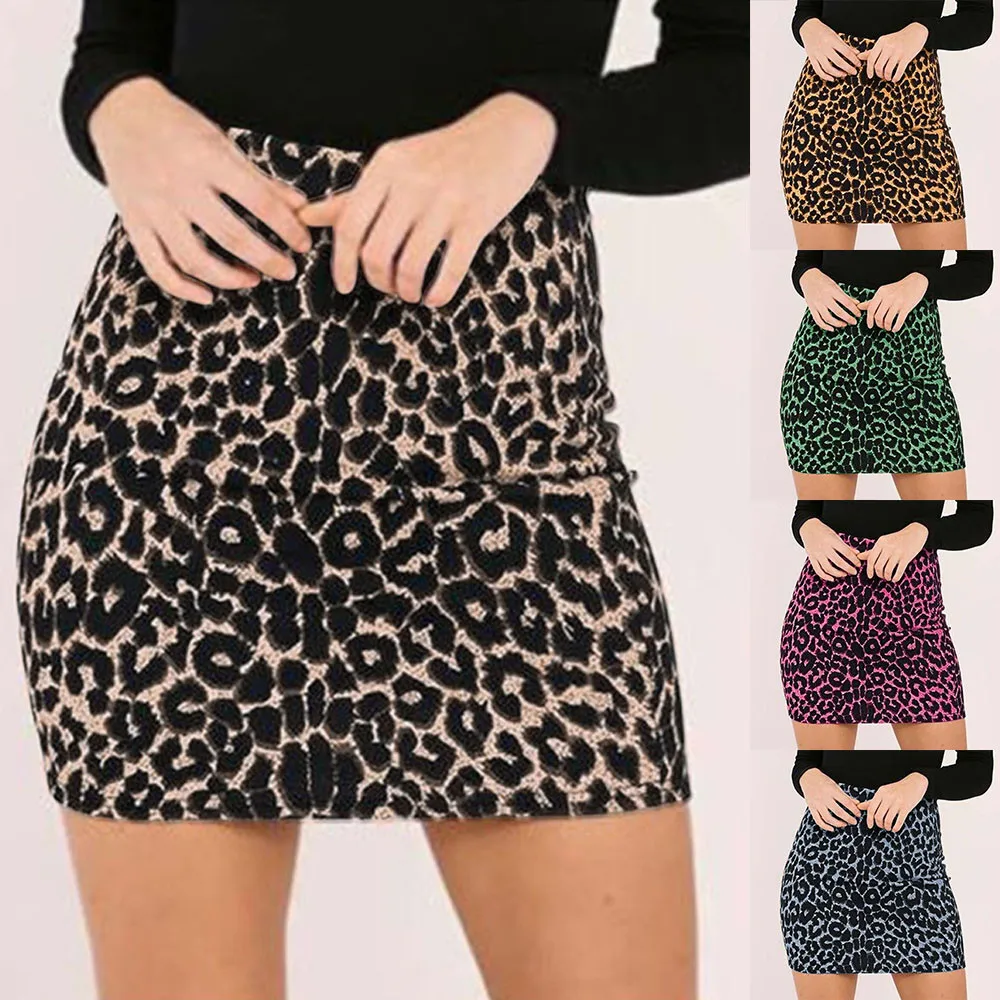 Женская юбка с леопардовым принтом ropa mujer Сексуальная мини карандаш высокой