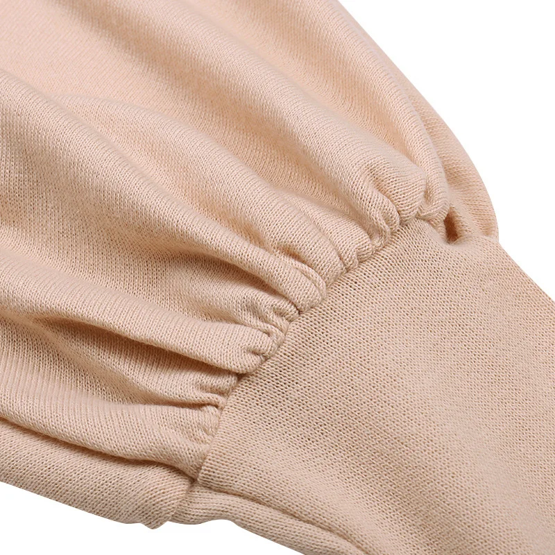 

England Style Women Solid Color Pencil Dress Cross Strap Design V-Neck High Waist Long Sleeve Autumn Slim Hips Knitted Dress