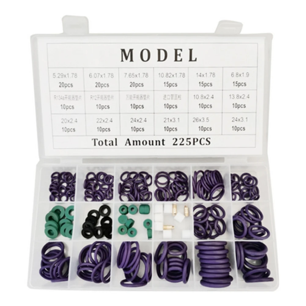 225 шт. автомобильный Кондиционер хладагент A/C ремонт уплотнительное кольцо