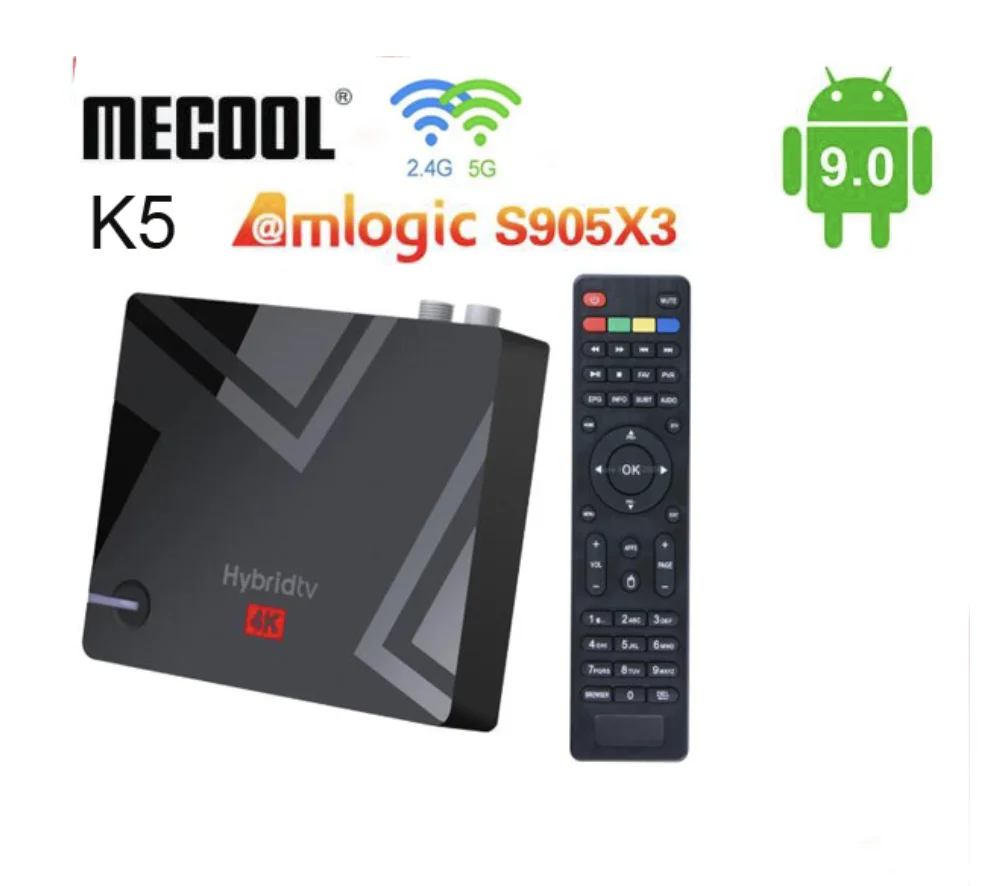 Более 6 м плюс TV Box Amlogic S905X2 Android 9 0 4k цифра спутниковый телевизионный ресивер DVB T2/S2/C