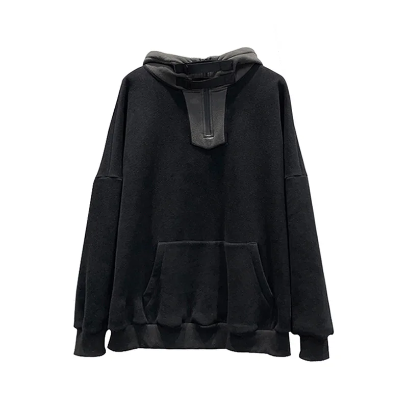 

Turtleneck Plus Fleece Hoodie Men's Autumn and Winter All-match Casual Loose Pullover Korean Version Plus Fleece Men Clothing