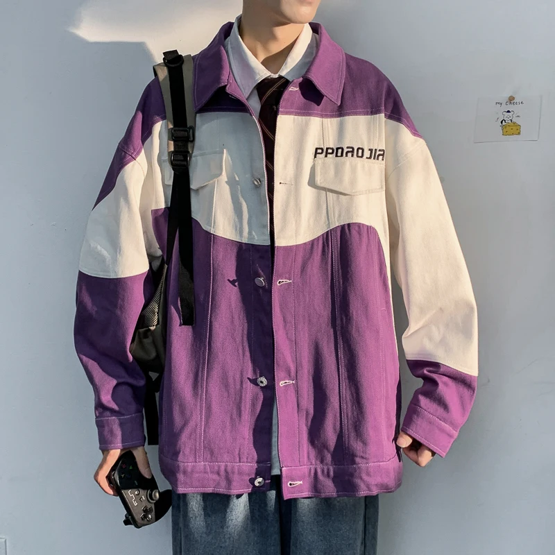 Джинсовая куртка мужская в стиле оверсайз Модная с принтом для скейтборда рок