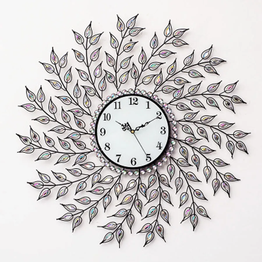 Настенные часы с железным рисунком Большие европейские Роскошные Металлические