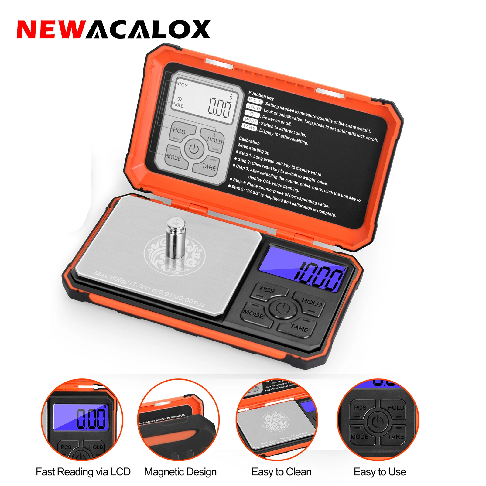 Весы электронные NEWACALOX 500/0 01 г с подсветкой ЖК-дисплеем | Инструменты